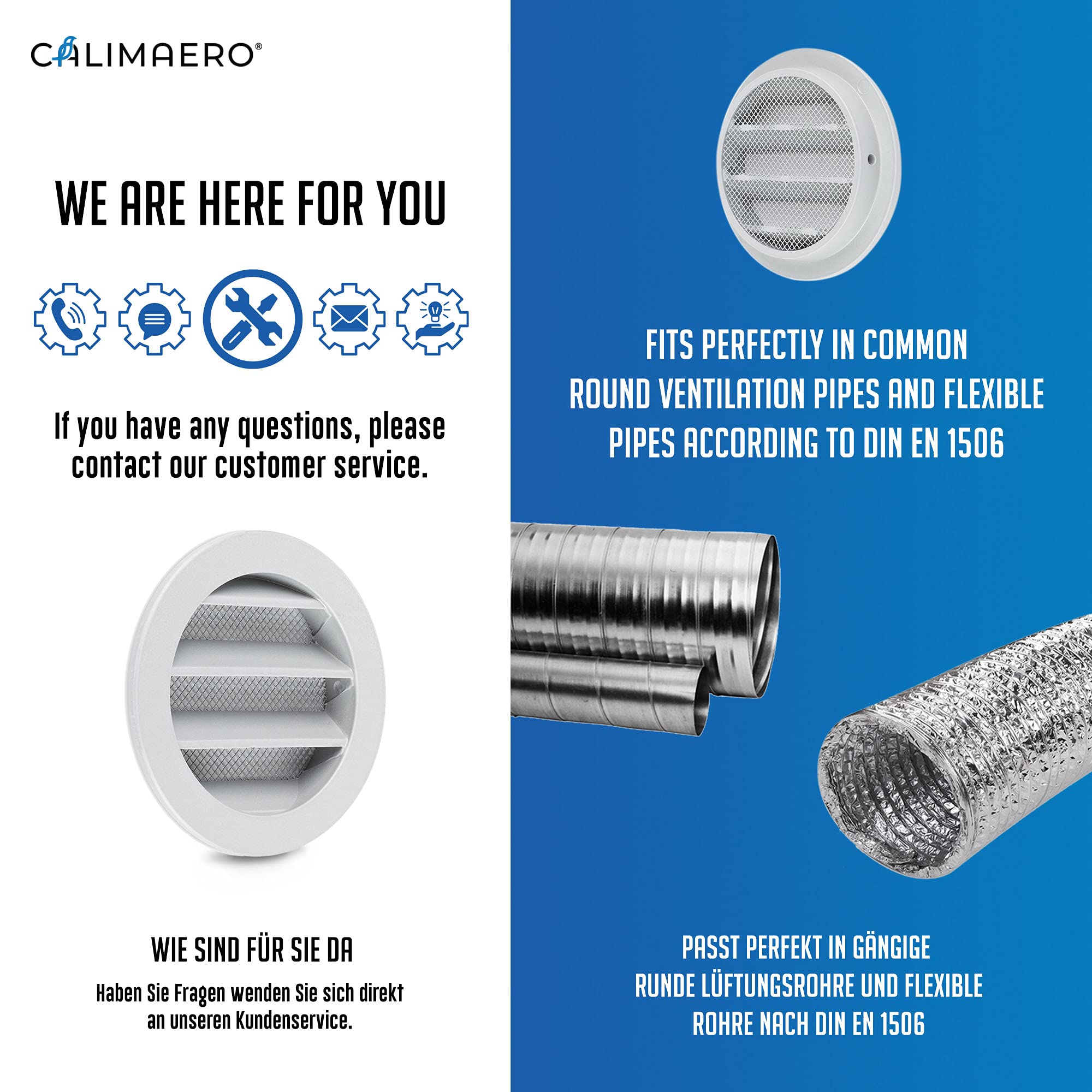 calimaero WSGG Air Vent Cover 80mm Extractor Fan Air Vent Covers for