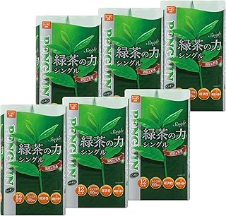【ケース販売】ペンギン 緑茶の力 トイレットペーパー シングル ティーフラボン 65m 消臭機能 まとめ買い 緑茶の香り 72ロール トイレットロール 再生紙 丸富製紙 1856