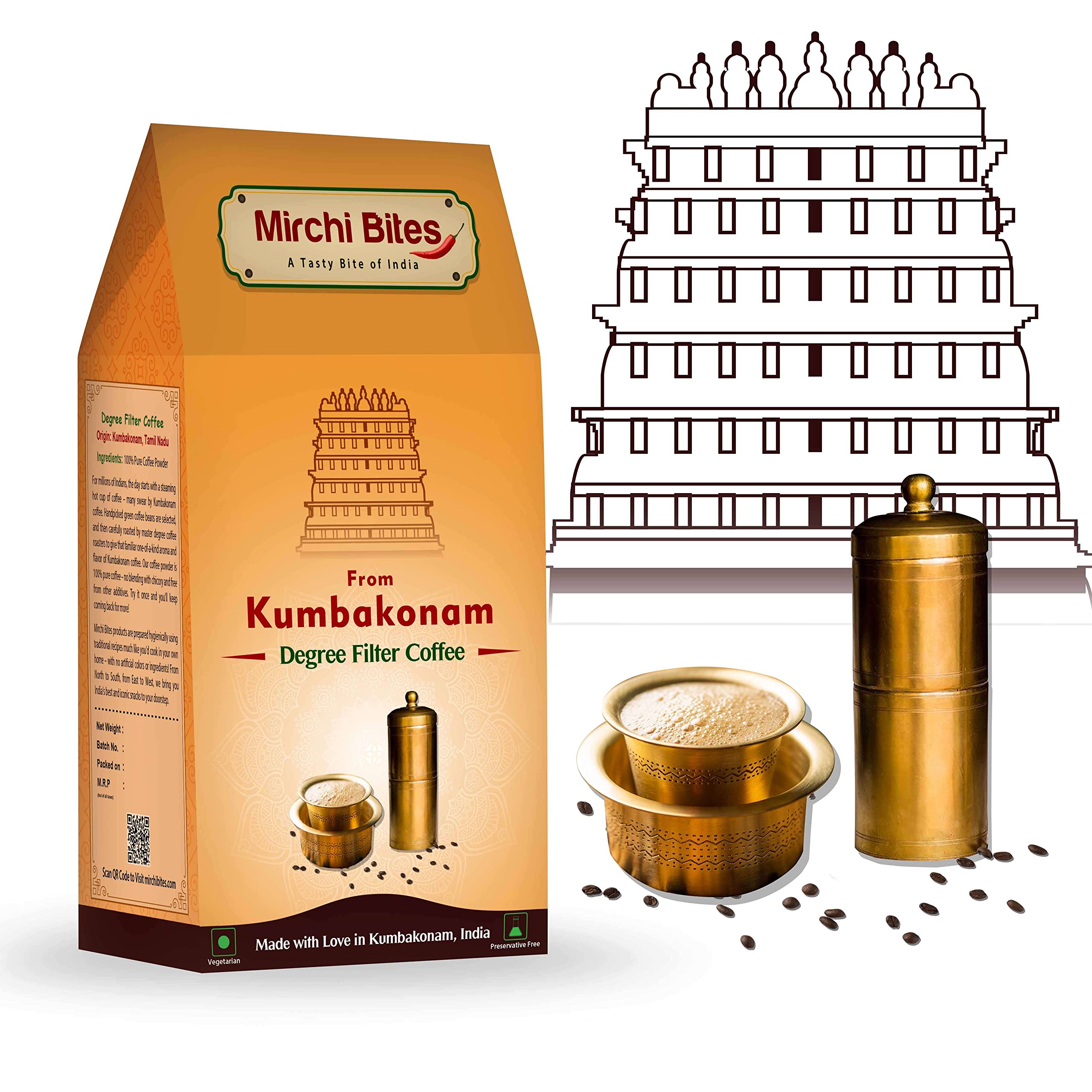 Mirchi Bites Kumbakonam Pure Degree Filter Coffee | 100% Pure Coffee Powder | No Chicory | Authentic Product From Kumbakonam | 250G (B0BNDKVXP5) Amazon Price History, Amazon Price Tracker
