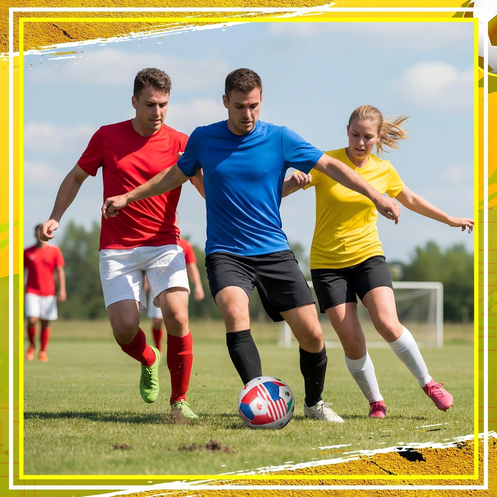 Leitee World Flag Soccer Ball 2026 Country Flag Training Soccer Ball with Pump Needles and Storage Bag for Adult Team Practice Club Events Sports Party Gifts - 5