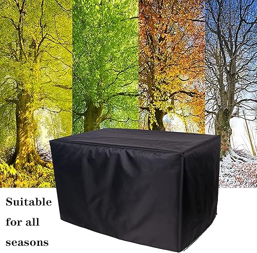 Miniatura 3 de HUHJYUGE Funda impermeable para muebles de exterior, 112 pulgadas de largo x 61 pulgadas de ancho x 31 pulgadas de alto, resistente al viento, funda