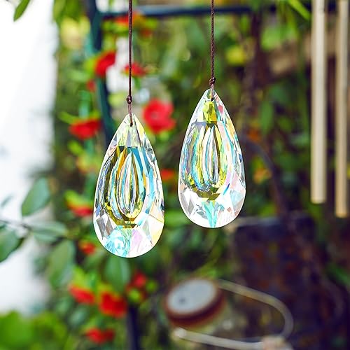 Miniatura 6 de HDCRYSTALGIFTS Juego de prismas de cristales de 0.114 in3.5 pulgadas para colgar en la ventana, piezas de araña de interior, fabricante de arco iris