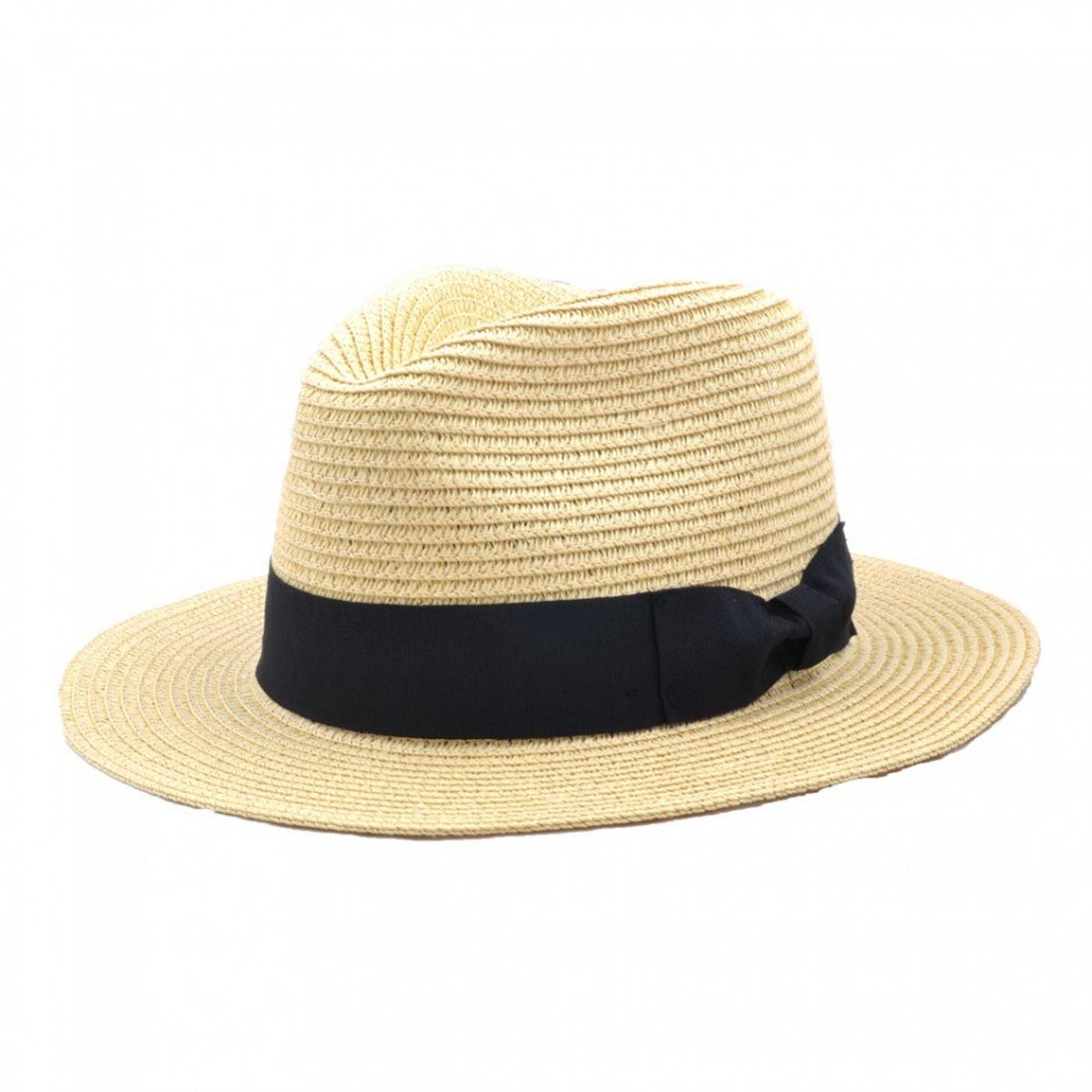 Maz Unisex Beige Paper Straw Crushable Packable Summer Beach Fedora Panama Hat With Adjustable Sweatband (Medium(57Cm))