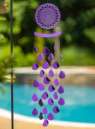 Miniatura 2 de VP Home Campanillas de viento de mandala brillante de 42 pulgadas para exteriores, carillones de viento únicos con mandala, decoración al aire