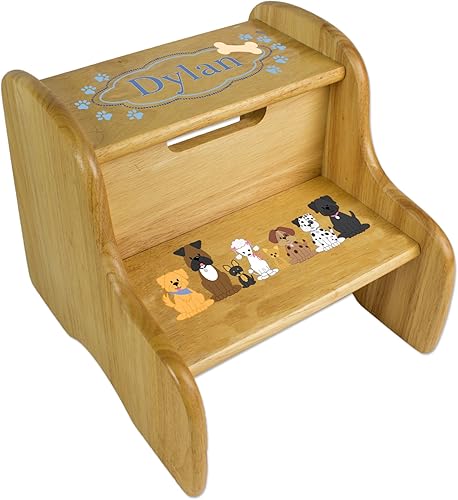 Taburete de dos pasos natural de Blue Dogs personalizado
