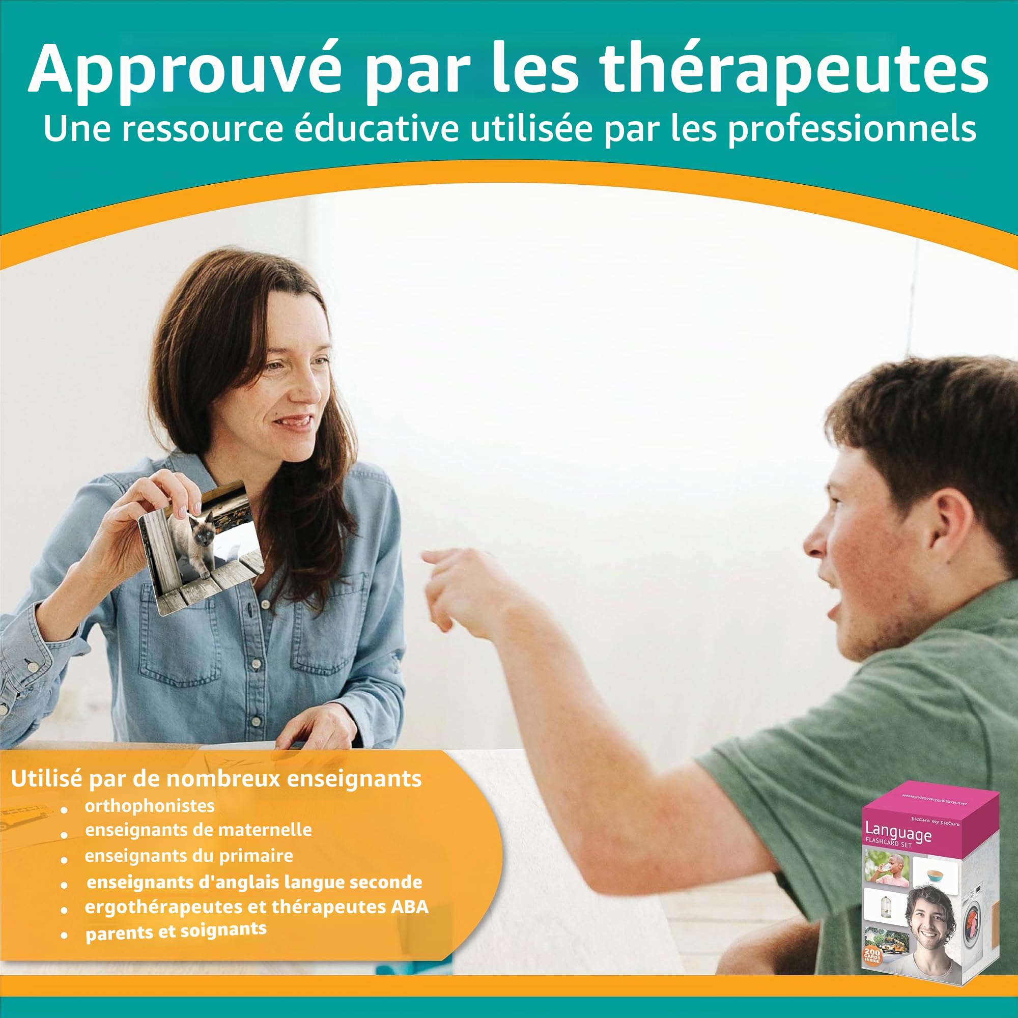 Jeu linguistique Flashcard. 200 Cartes Photo à Visée Linguistique. Matériel d'Orthophonie, Matériel ESL.
