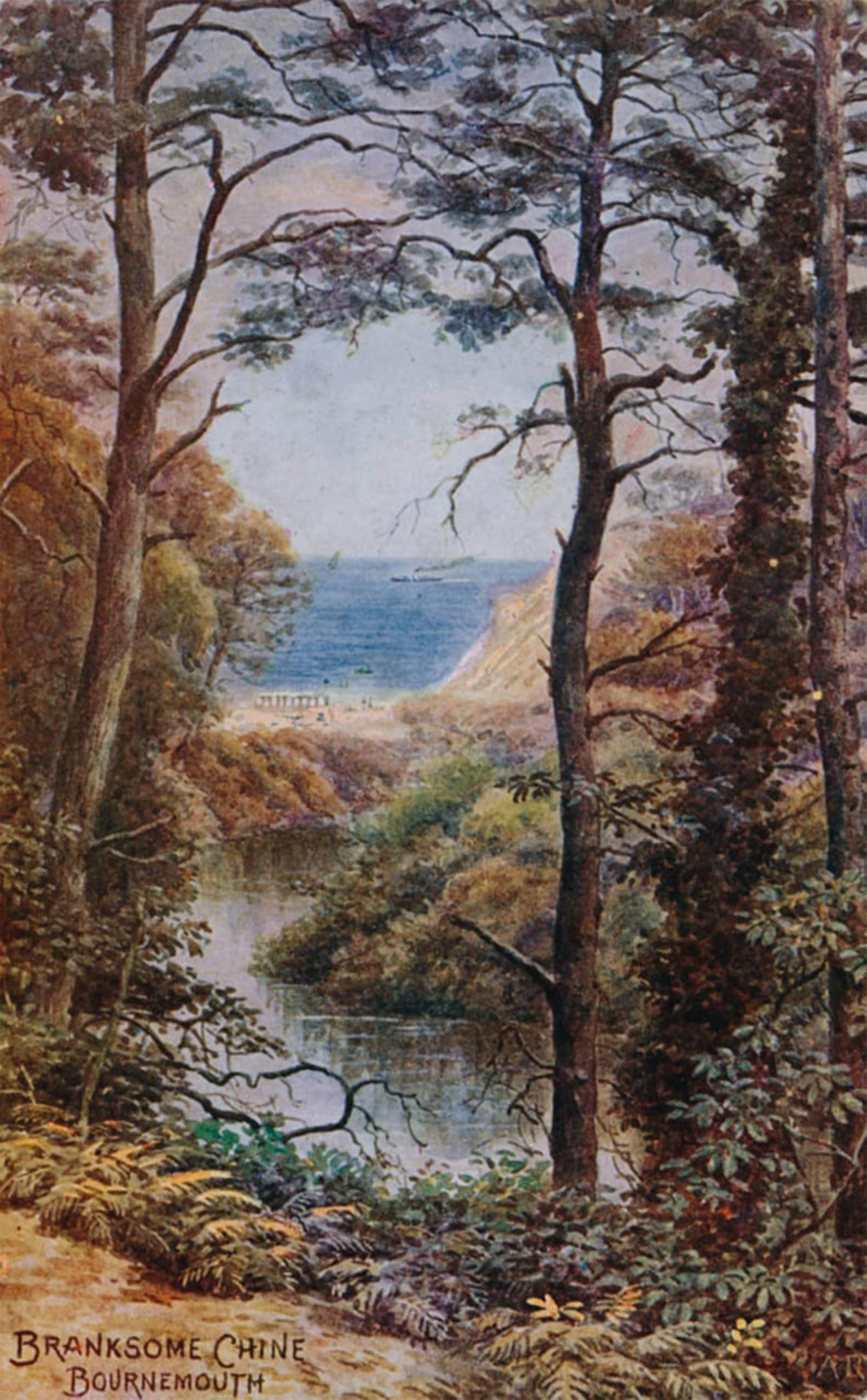 ARTXLXXBN Famous Print Painting Colorful Art Print Branksome Chine Bournemouth by Alfred Robert Quinton Canvas Art Decorations for Home Decor 60x90cm