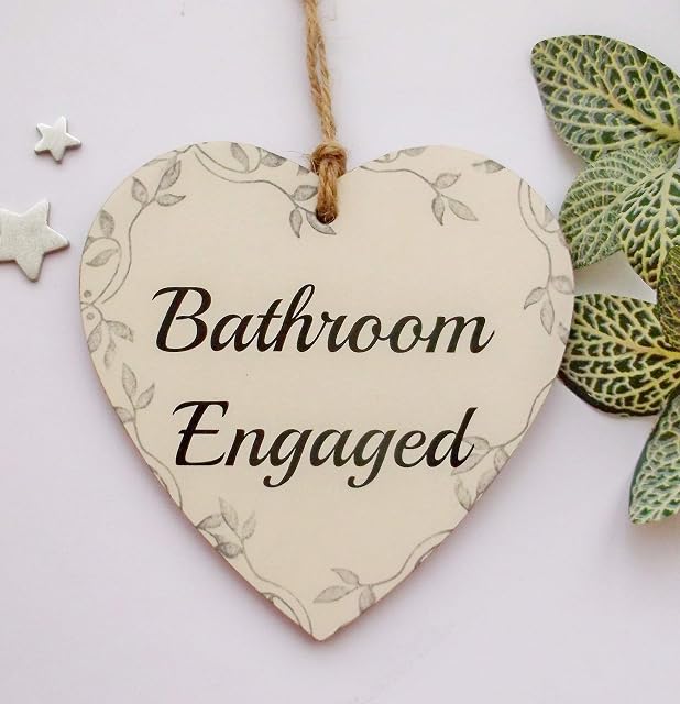 Craftworks Originals Bathroom Vintage Look double sided Engaged/Vacant Heart Door Plaque