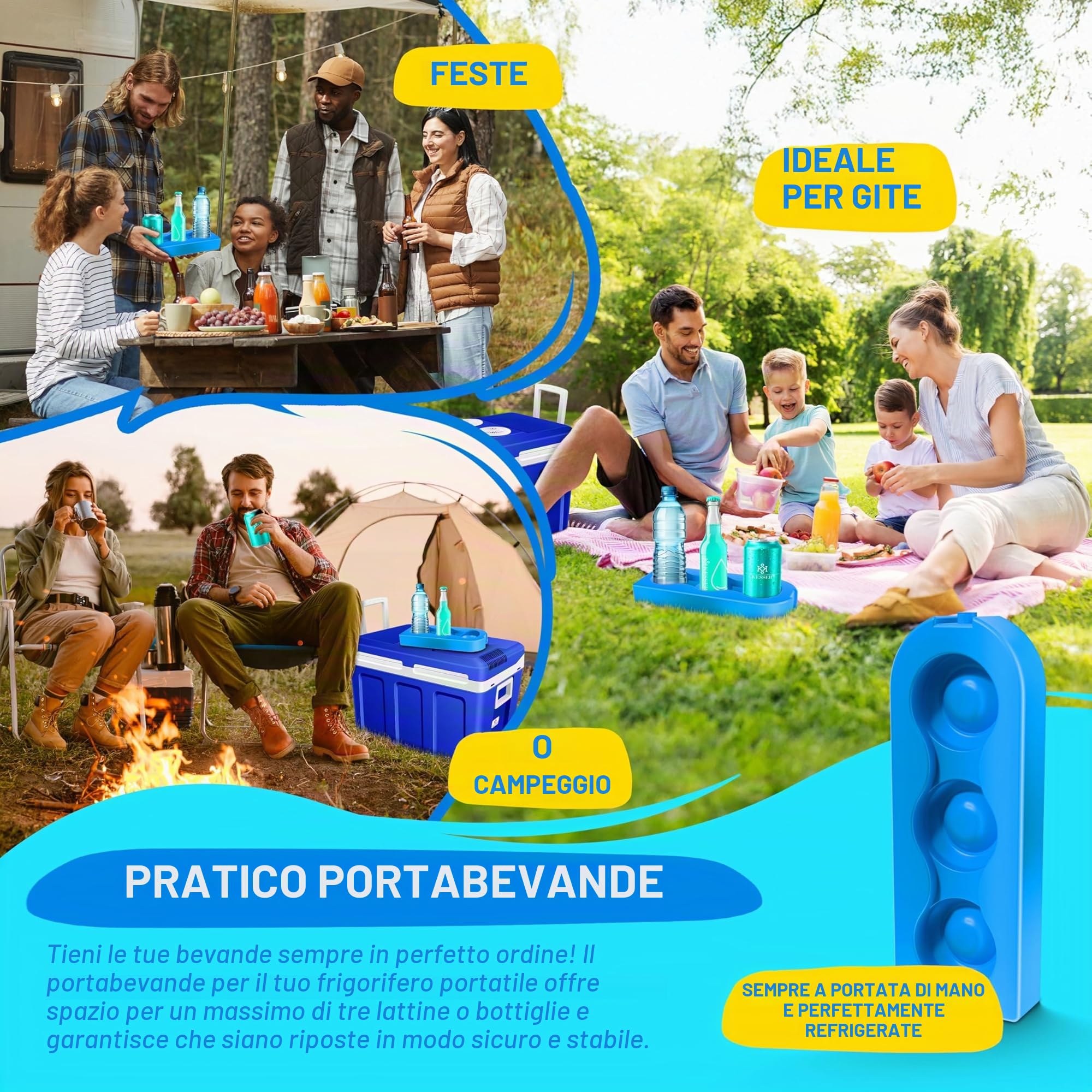 KESSER® Frigo box 40L con ruote | per mantenere il calore e il raffreddamento | frigo box termoelettrico | 12 Volt e 230 Volt| Mini frigo | Box termico per auto| incl. Pacchetti di raffreddamento