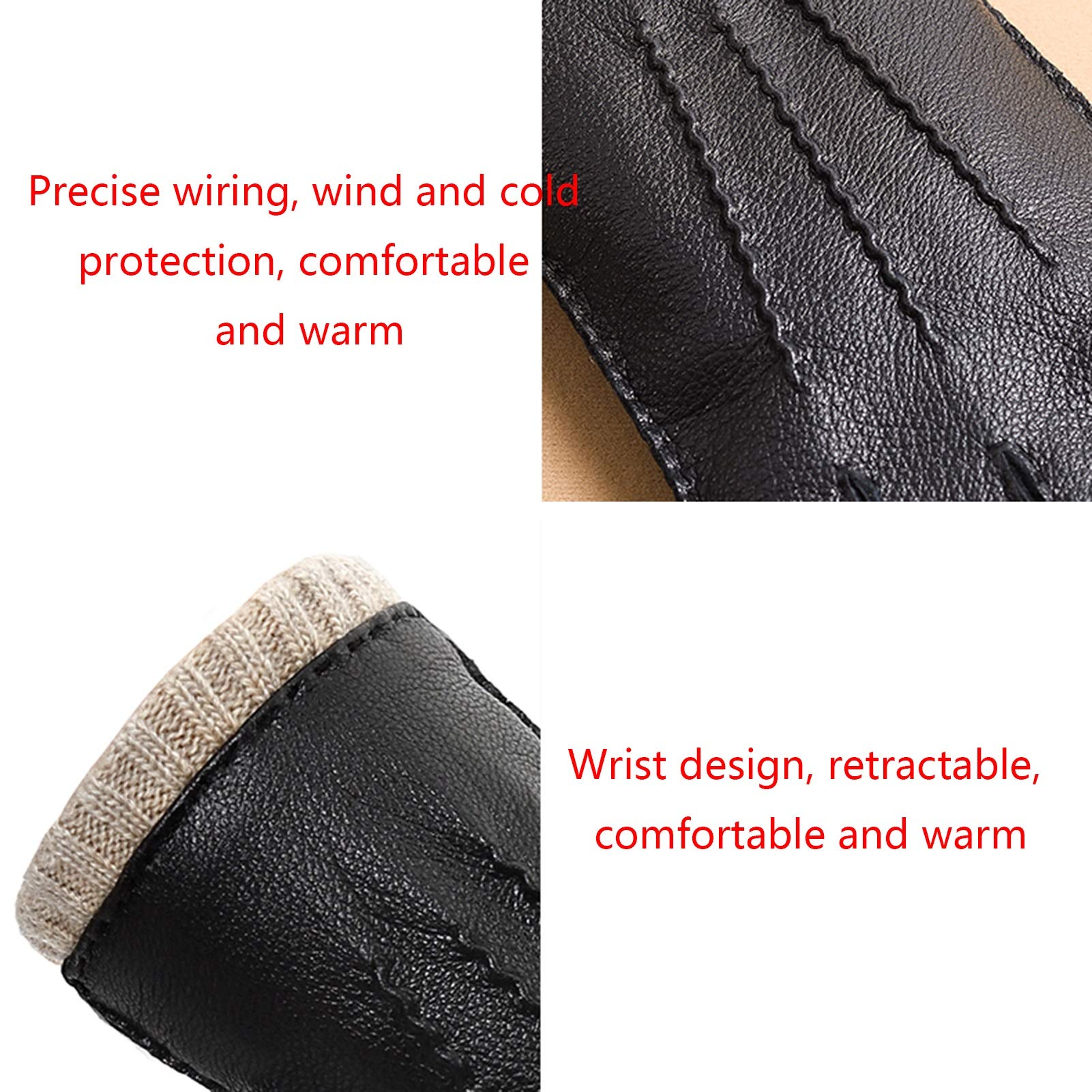 FUFU Manoplas Guantes de Invierno para Hombre Guantes de Pantalla táctil para Conducir Guantes Guantes Folleto Forro (Size : XL)