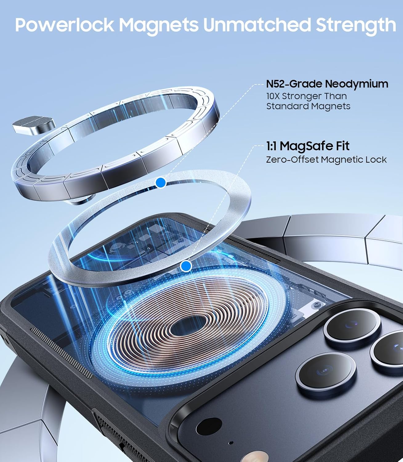 Magnetic for iPhone 17 Pro Max Case Military-Grade Shockproof, Rugged Phone Case, Heavy Duty Protection [Compatible with MagSafe] Anti-Fingerprint Cover for iPhone 17 Promax 6.9", Black - Image 4