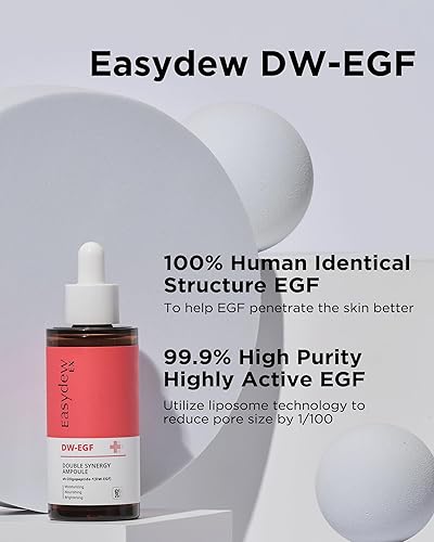 Miniatura 5 de EASYDEW DW-EGF Peptide Double Synergy Ampolla – Suero facial hidratante intensivo con ácido hialurónico, ceramida, bakuchiol – Piel reafirmante que