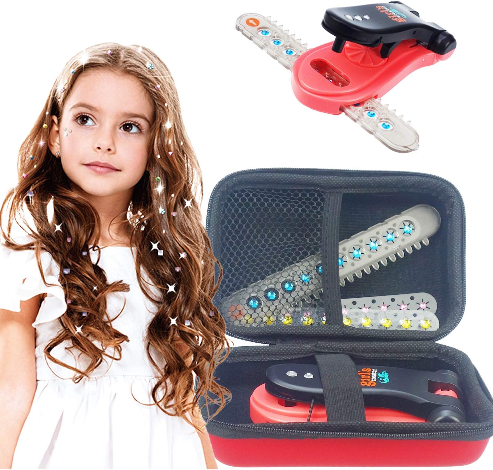 MR.A Hair Bedazzler Kit with Rhinestones for Kids, Come with Glam Refill Set & Gift Case & 150 Hair Gems - Fashion Kit, Anything!