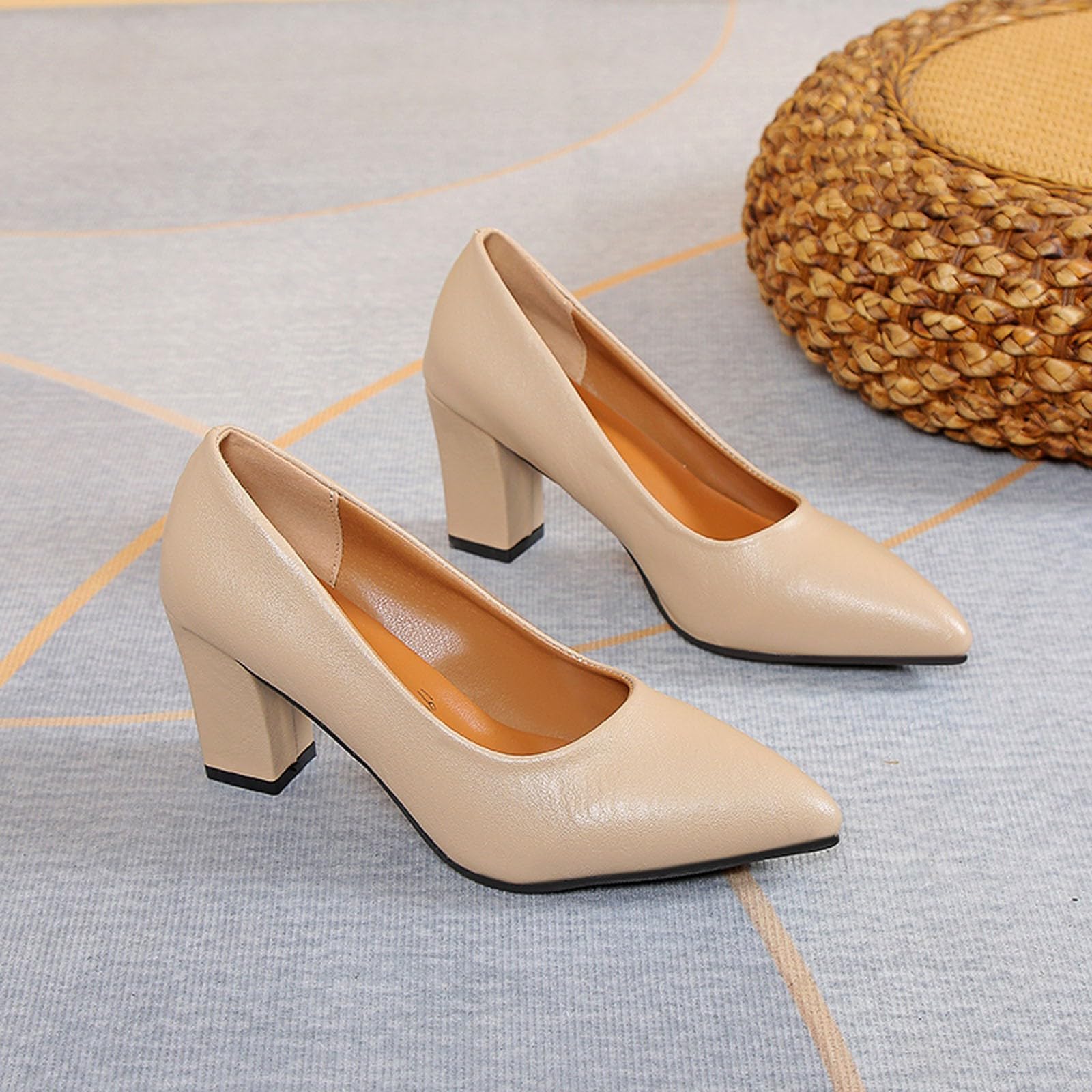 Escarpins élégantes à talons pour femme - Pieds larges - Chaussures de mariage - Chaussures de danse d'été confortables - Chaussures basses à talons hauts - Chaussures traditionnelles pour Dirndl 36
