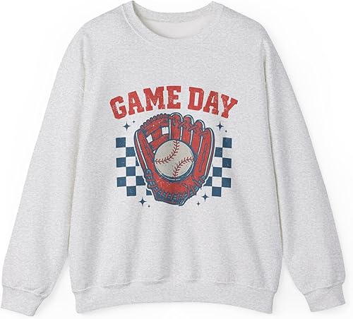 Sudadera unisex para el día del partido de béisbol, mezcla pesada, ropa deportiva, regalo para fanáticos, equipo de juego de primavera, comodidad