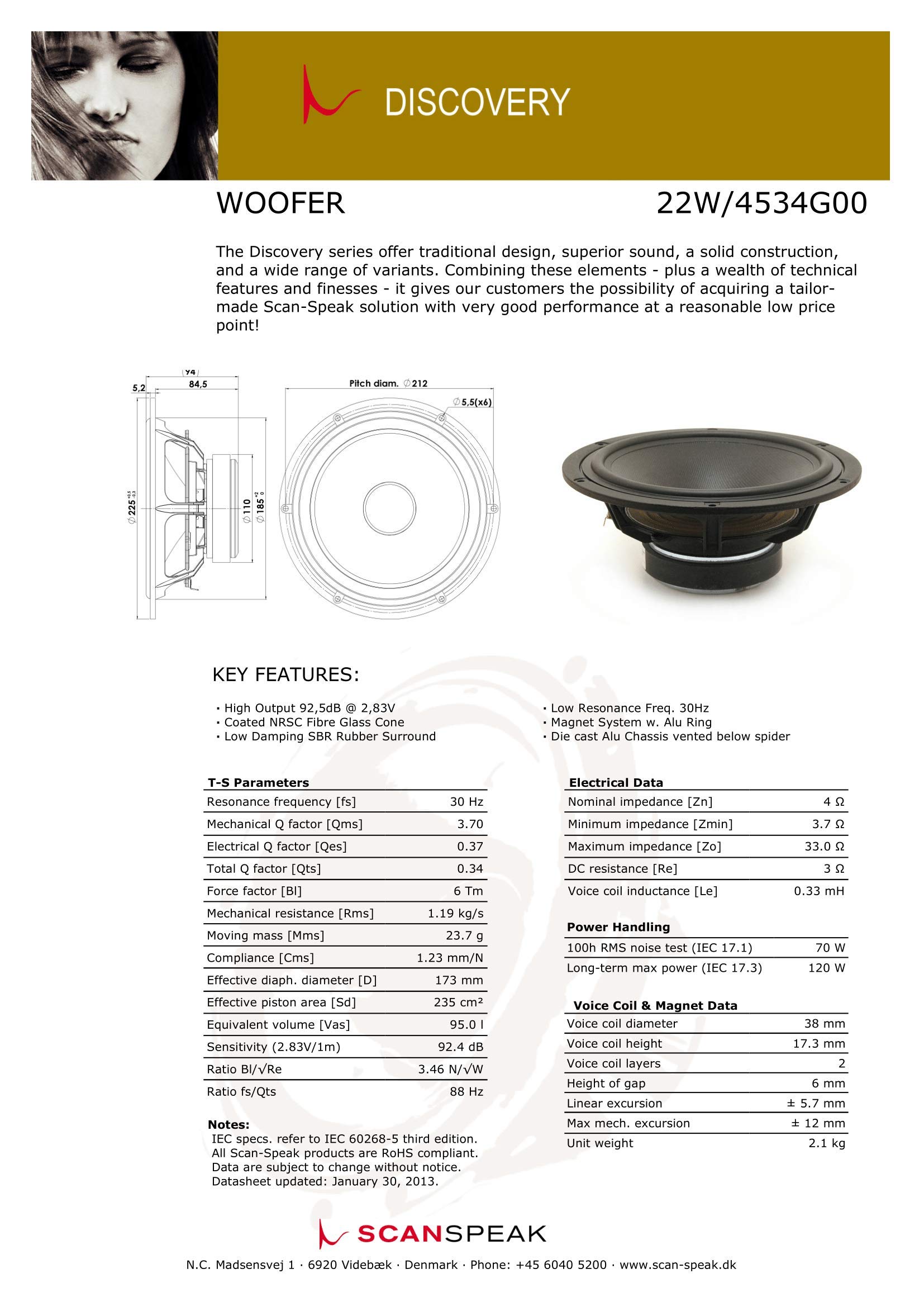 さささScan-Speakスキャンスピーク22W/8851T00　(美品) 22W/8851T00 – Scan-Speak A/S