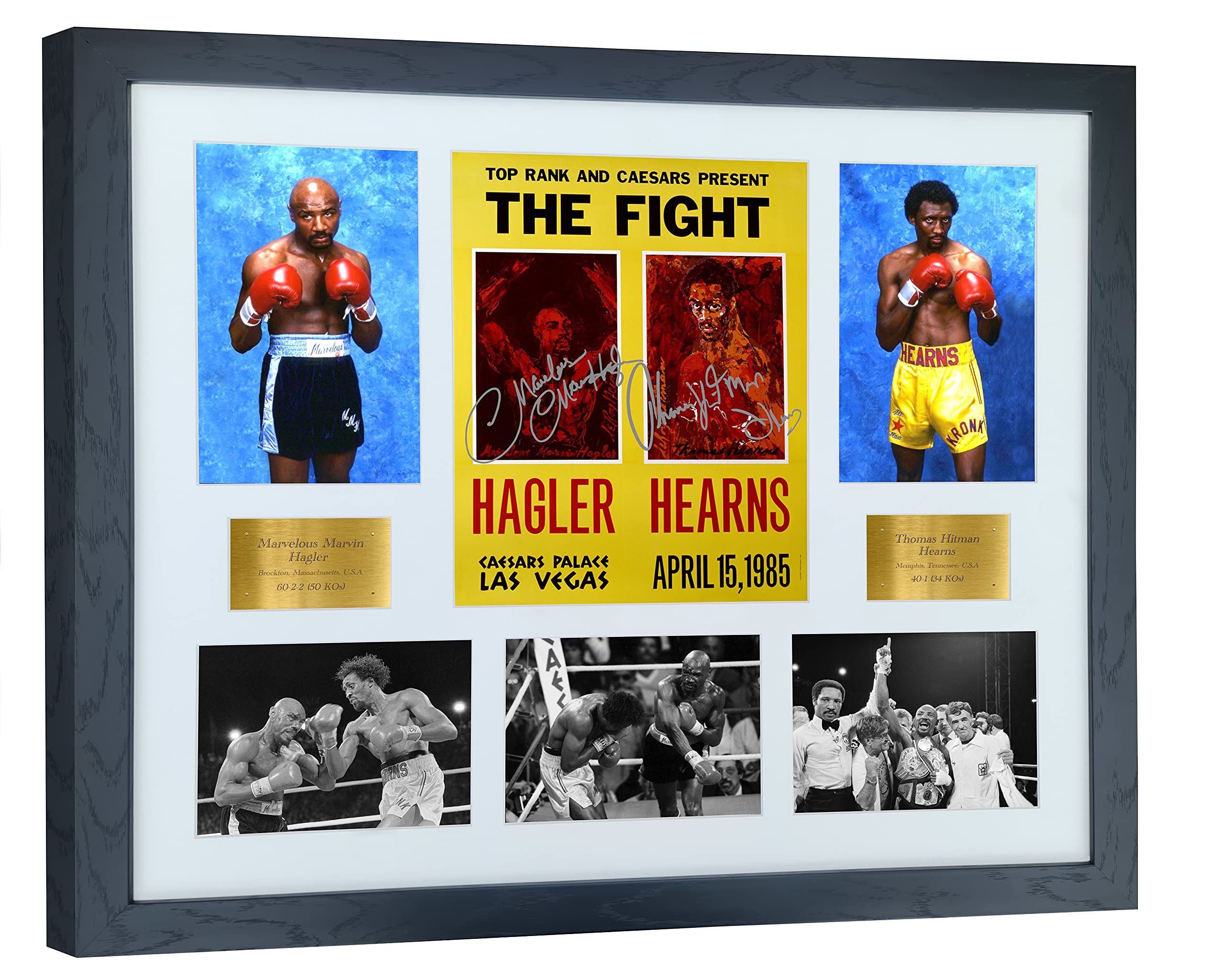 Kitbags & Lockers Black Super A2 Size Print Marvelous Marvin Hagler Vs Thomas Hitman Hearns Fight Poster Montage Autographed Signed Photo Photograph Picture Frame Boxing Gift