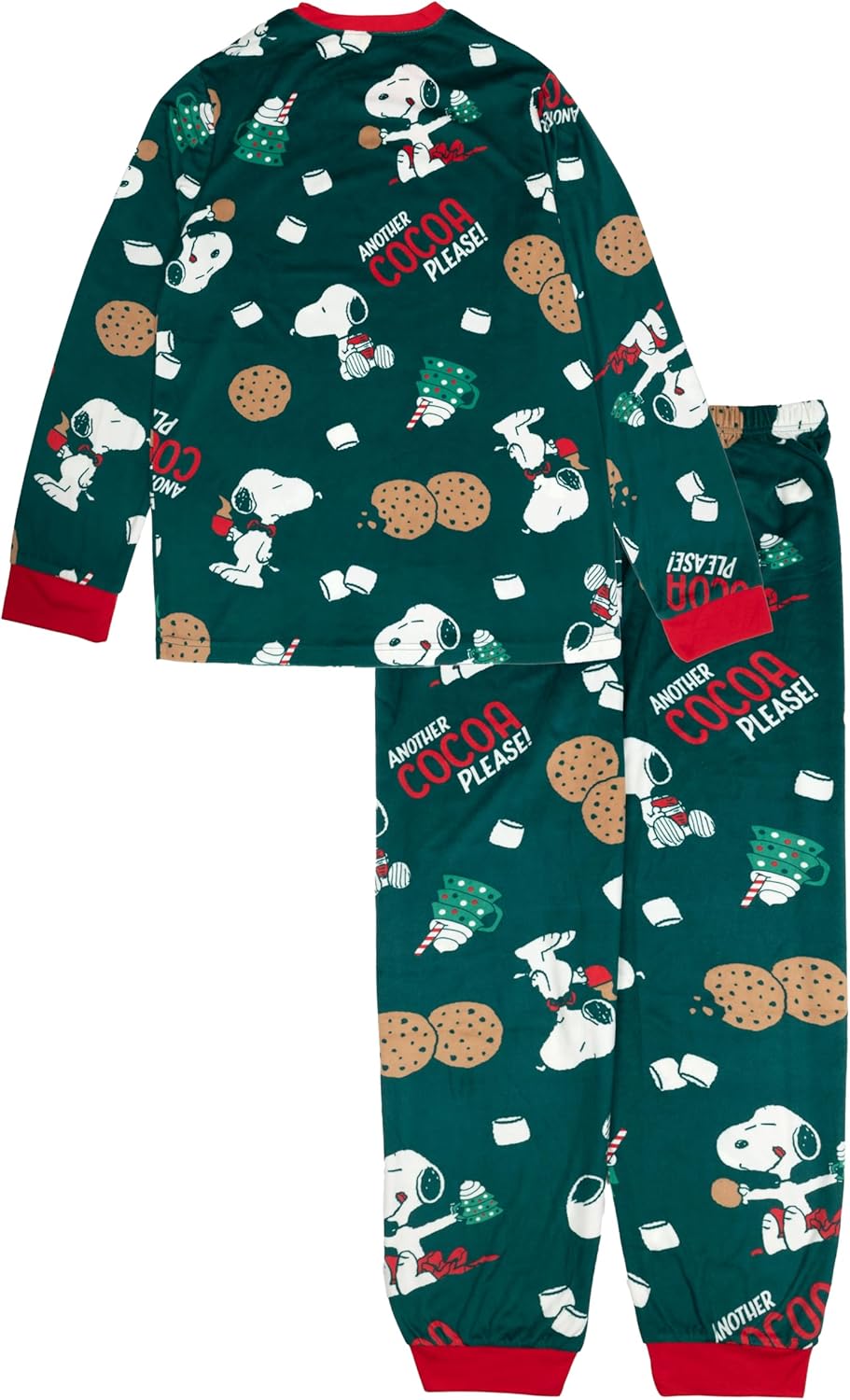 Peanuts unisex-adult 2-piece Loose-fit Pajama Set, Soft & Comfortable Holiday Nightwear for Family - Image 4