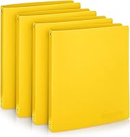 Vista 8 de Carpeta económica de 3 anillos redondos de 1 pulgada, con capacidad para 175 hojas, flexible, ligera, paquete de 4, apertura lateral, color naranja