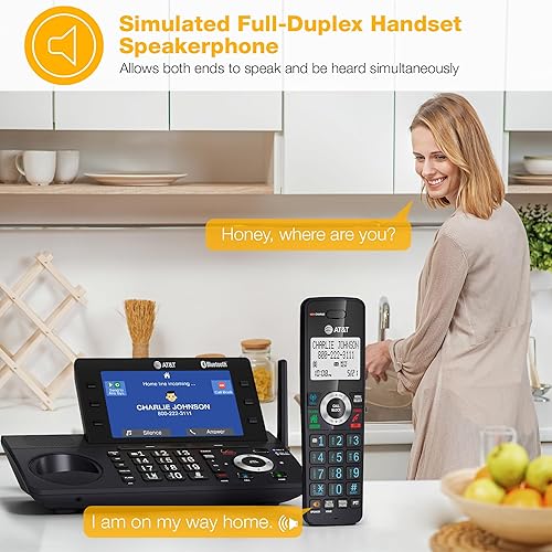 Miniatura 7 de AT&T Teléfono inalámbrico DECT 6.0 de 3 teléfonos inalámbricos para el hogar y la empresa con contestador, pantalla a color de 5", atajo de un solo
