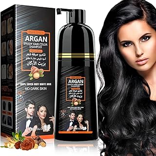 Ofanyia Black Hair Dye Shampoo, Black Hair Shampoo for Gray Hair Coverage, Herbal Ingredients Instant Hair Color Shampoo f...