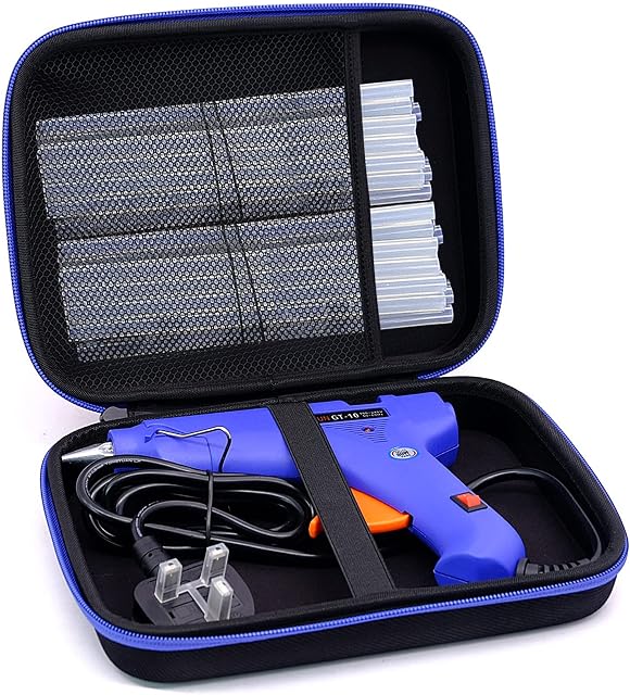 Hot Glue Gun, 80W Hot Glue Gun with 20 Pcs Large Glue Gun Sticks & Hard Shell Carrying Case, Hot Melt Gun Heats Up Quickly for Repairs, DIY Arts Craft Projects and Festival Decor