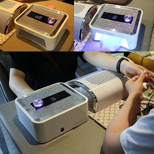 Miniatura 2 de Lámpara de uñas LED UV, inalámbrica, 120 W, recargable, luz UV para uñas de gel, luz portátil con temporizador, lámpara de curado de diamantes de