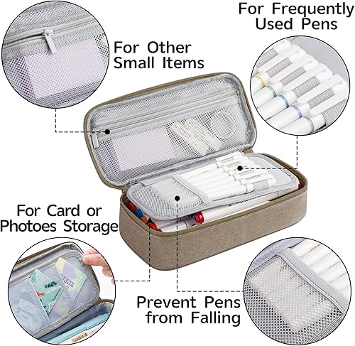 Vista 38 de WEMATE Estuche grande para lápices, bolsa para lápices de gran capacidad, bolsa de almacenamiento de alta capacidad, organizador de caja, estuche