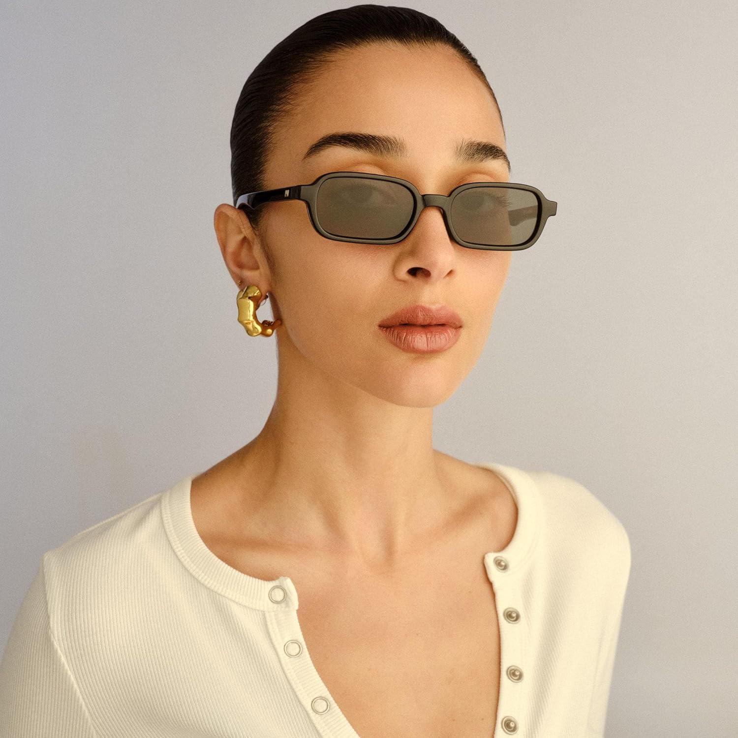 Le Specs Pilferer Sunglasses - Rectangle, Women's, Contemporary 90s Style - Image 2