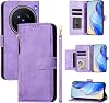 Compatible with Vivo X200 Pro case,Compatible with Vivo X200 Pro 5G V2413 Magnetic Closure Flip Stand Card Slot Wallet Zipper Lanyard Phone Case Cover PT12 Purple