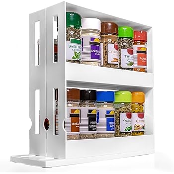 Gewürzregal für Küchenschrank Ohne Bohren Stapelbar und Teleskopregal