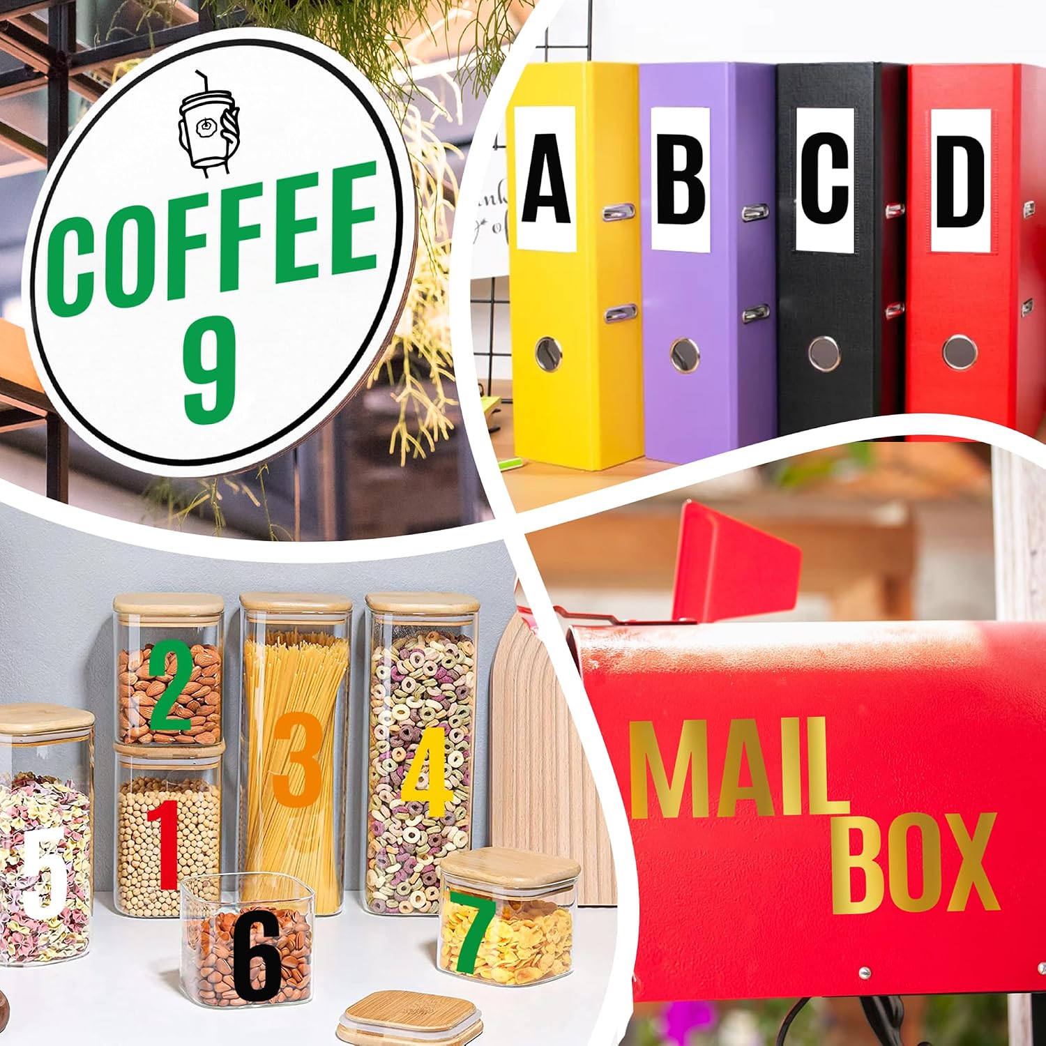 42 Sheets Large Letter Stickers Alphabet Numbers Bulletin Board Letters,Self Adhesive Waterproof Vinyl Stick On Letter Stickers for Poster Board Mailbox Classroom Business Decor (Multicolor, 3 Inch)