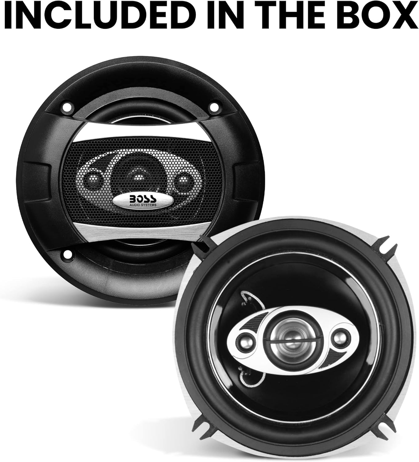 BOSS Audio Systems P55.4C Phantom Series 5.25 Inch Car Stereo Door Speakers - 300 Watts (Pair), 4 Way, Full Range, Tweeters, Coaxial, Sold in Pairs, Hook Up to Amplifier : Electronics