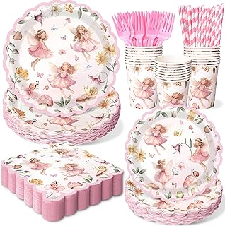 300Pcs Fairy Plates and Napkins Tableware Set (Serves 50 Guests), Plates...