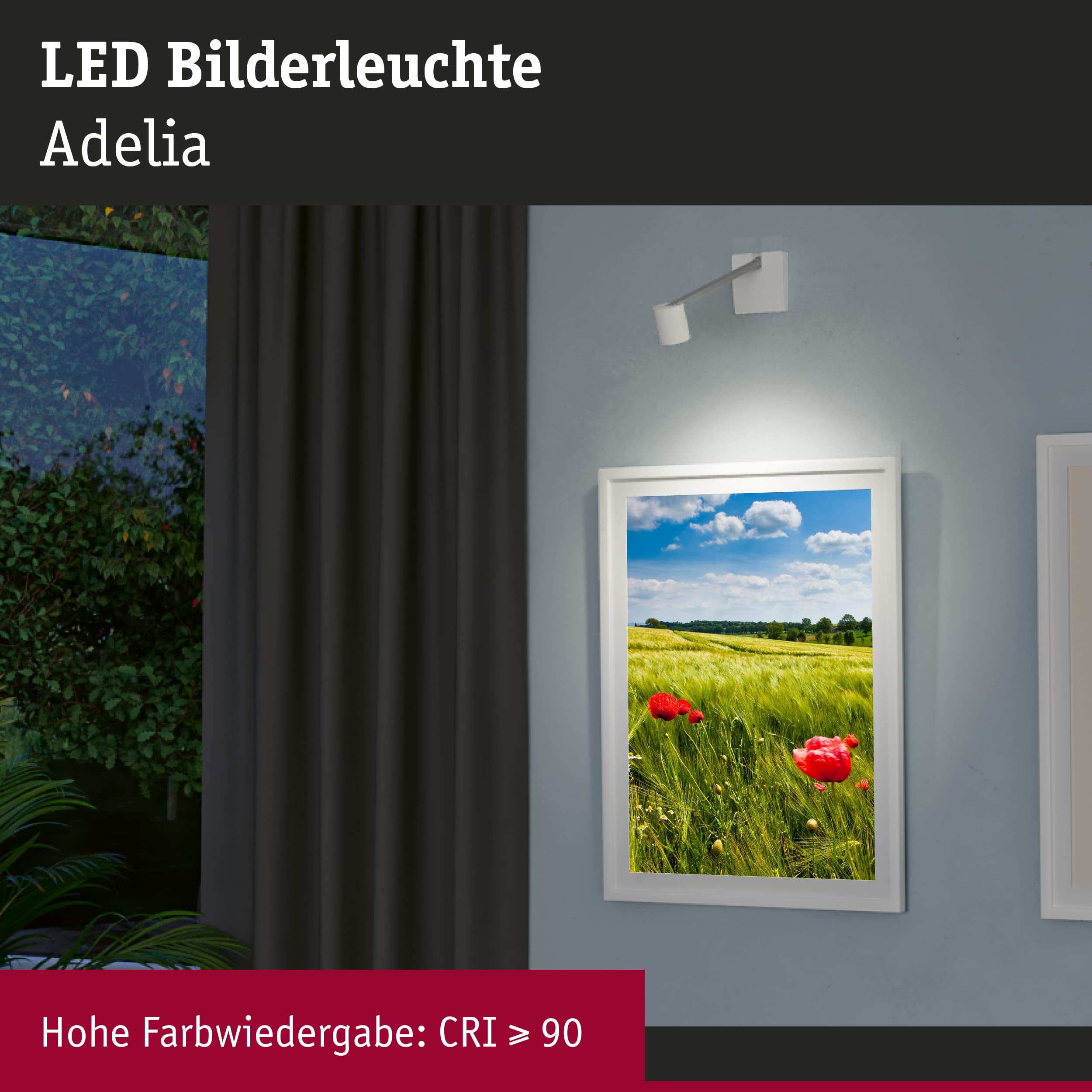 Paulmann 95576 Luce LED per quadri Adelia set 370lm incl. 1x4,5 W dimmerabile illuminazione quadri 2700 K