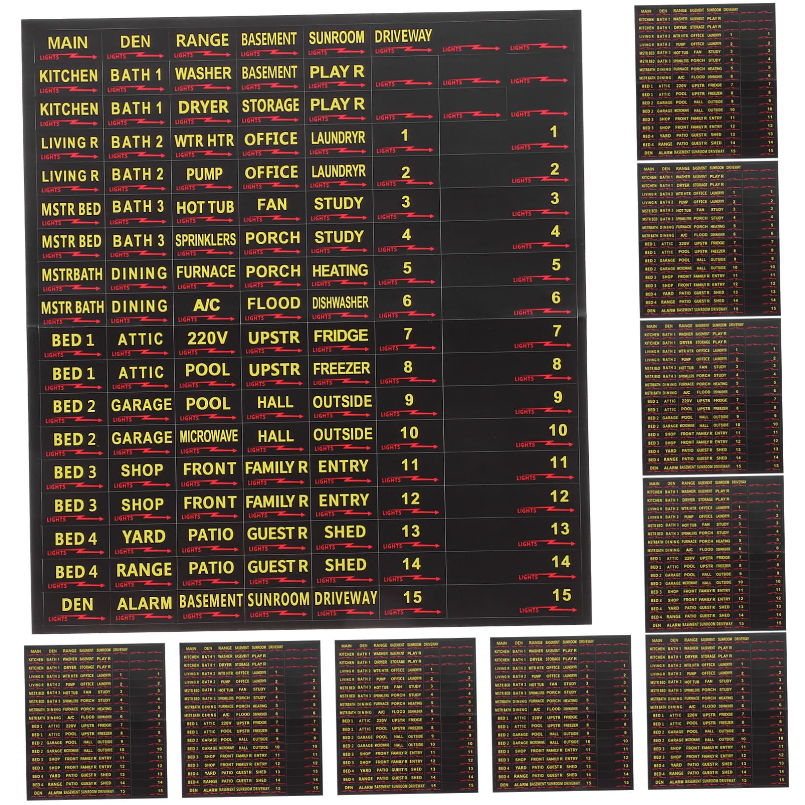 HAPINARY 10 Sheets Electrical Box Label Sticker Electrical Panel Labels Electric Panel Supplies Circuit Breaker Decal Electric Panel Labels Circuit Breaker Labels Breaker Panel Labels Paper