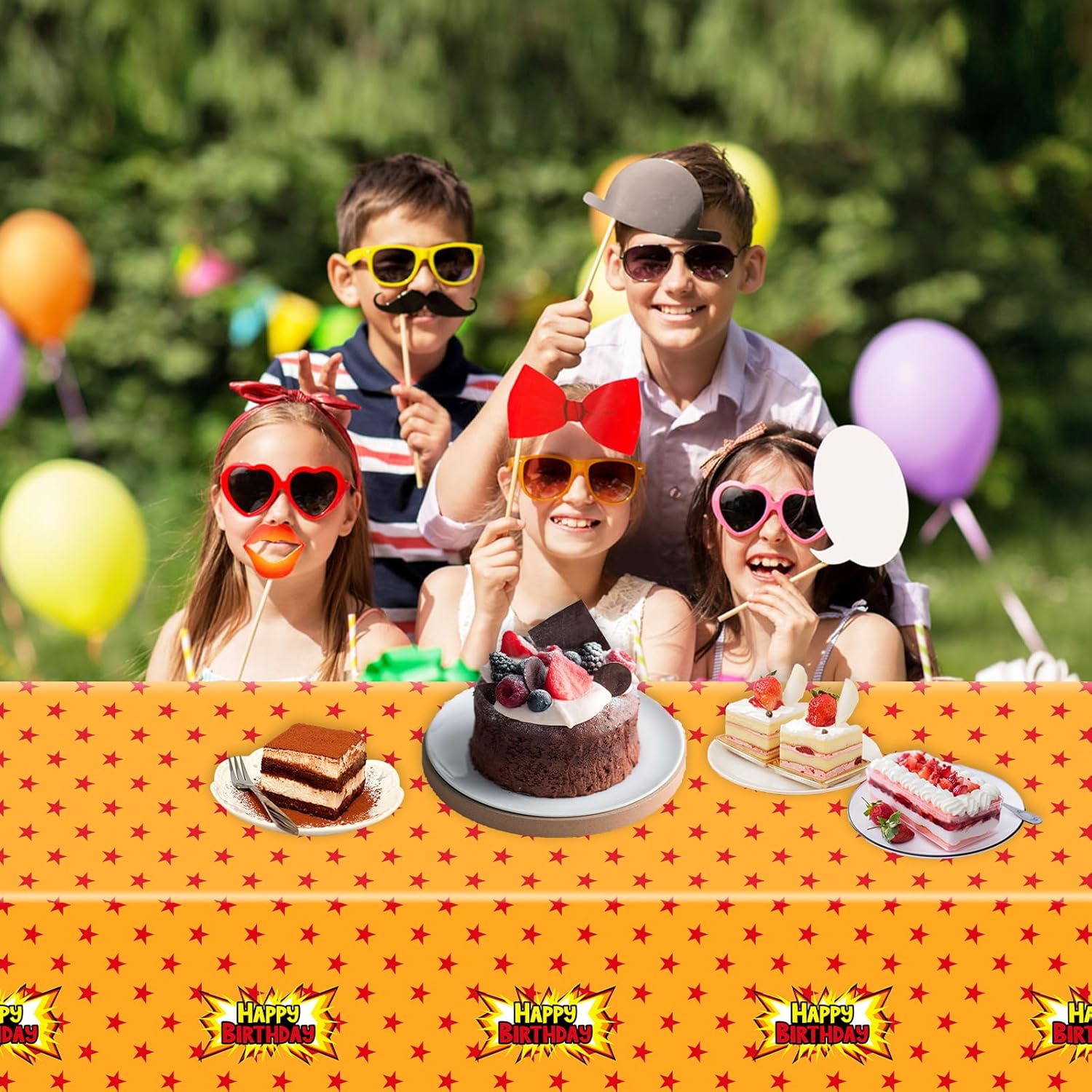 3 Pcs Anime Theme Tablecloth Disposable Plastic Anime Table Cover for Boys Girls Birthday Party Supplies -108 x 51Inch