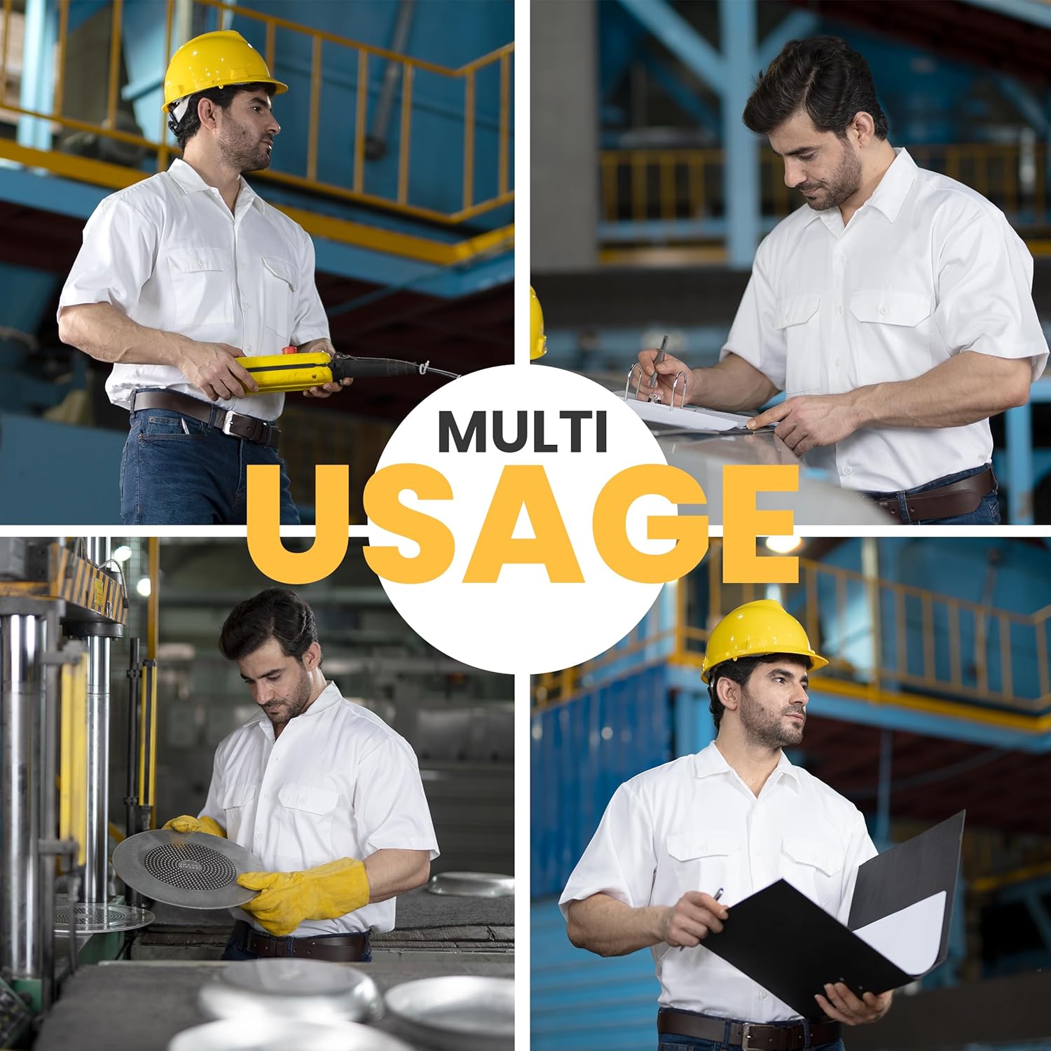 NY Threads Men's Work Shirt Two Pockets Short Sleeve Durable Work Wear - Image 6