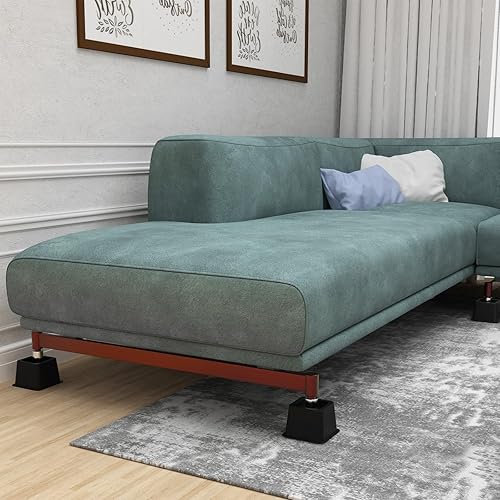 Miniatura 3 de Elevador de cama de 3 pulgadas, elevador de marco de cama resistente de 3000 libras para levantar cama, sofá, muebles de dormitorio, 6 piezas,