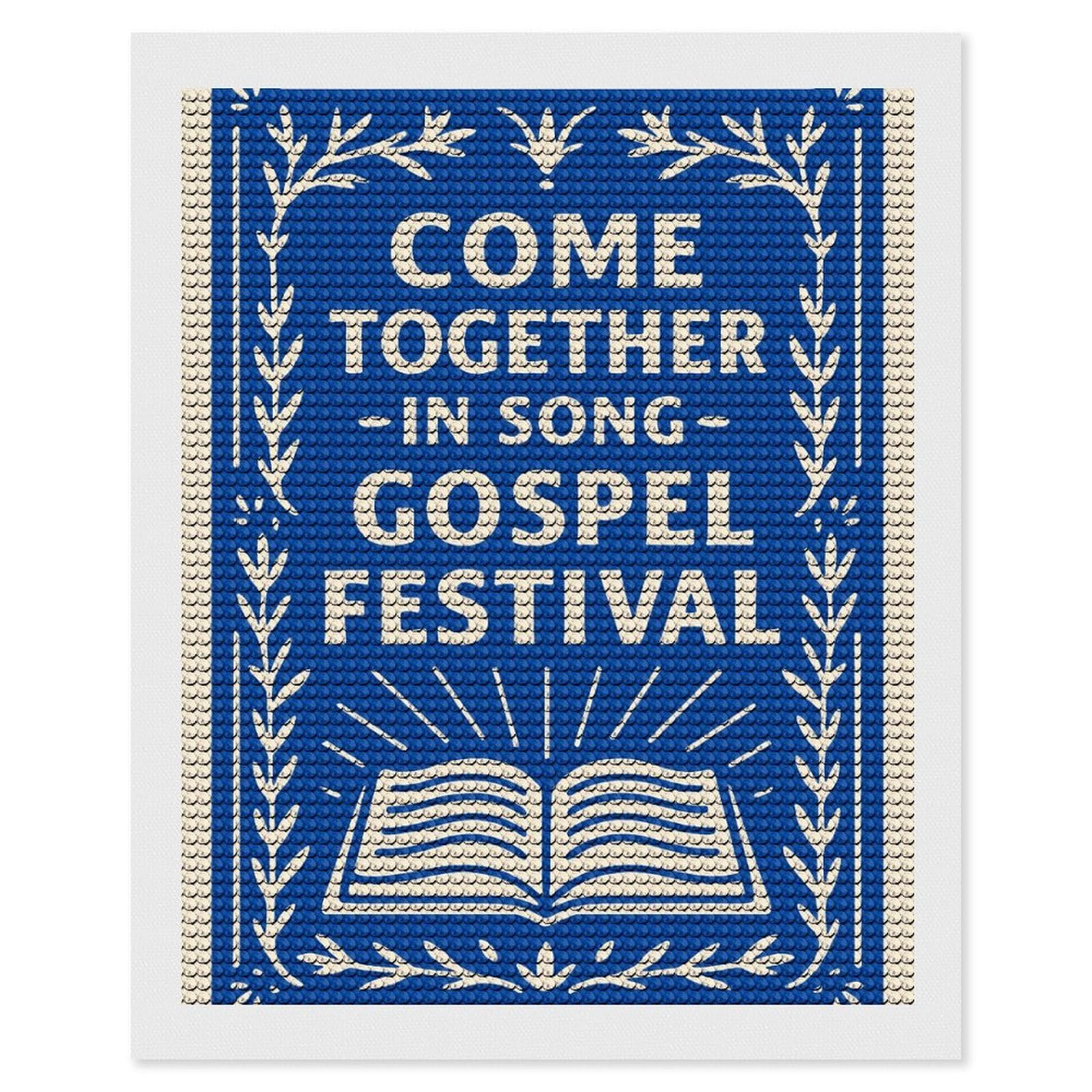 Junmoney Come Together in Song Gospel Festival Diamond Art Kit 16"x20", Modern Decor, Farmhouse Decor, Home Wall Art, Festive Craft Gift, Handmade Wall Decor