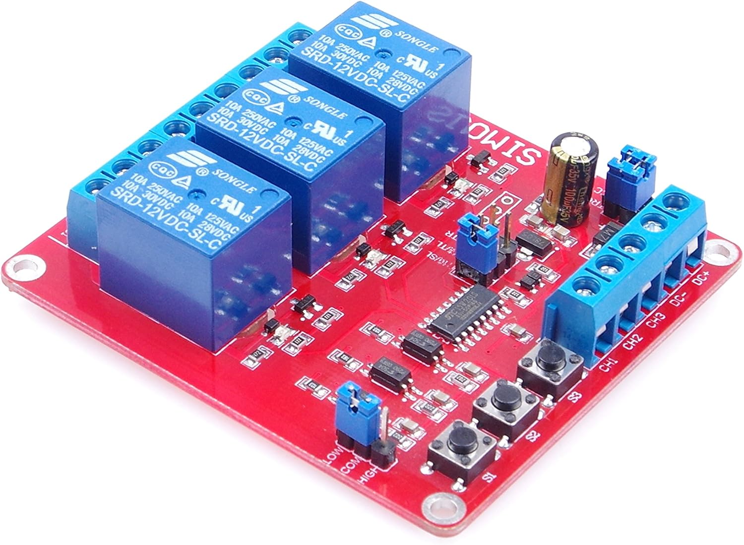 LM YN 3Channel Relay Control Module Interlock Selflock Trigger 3 in 1