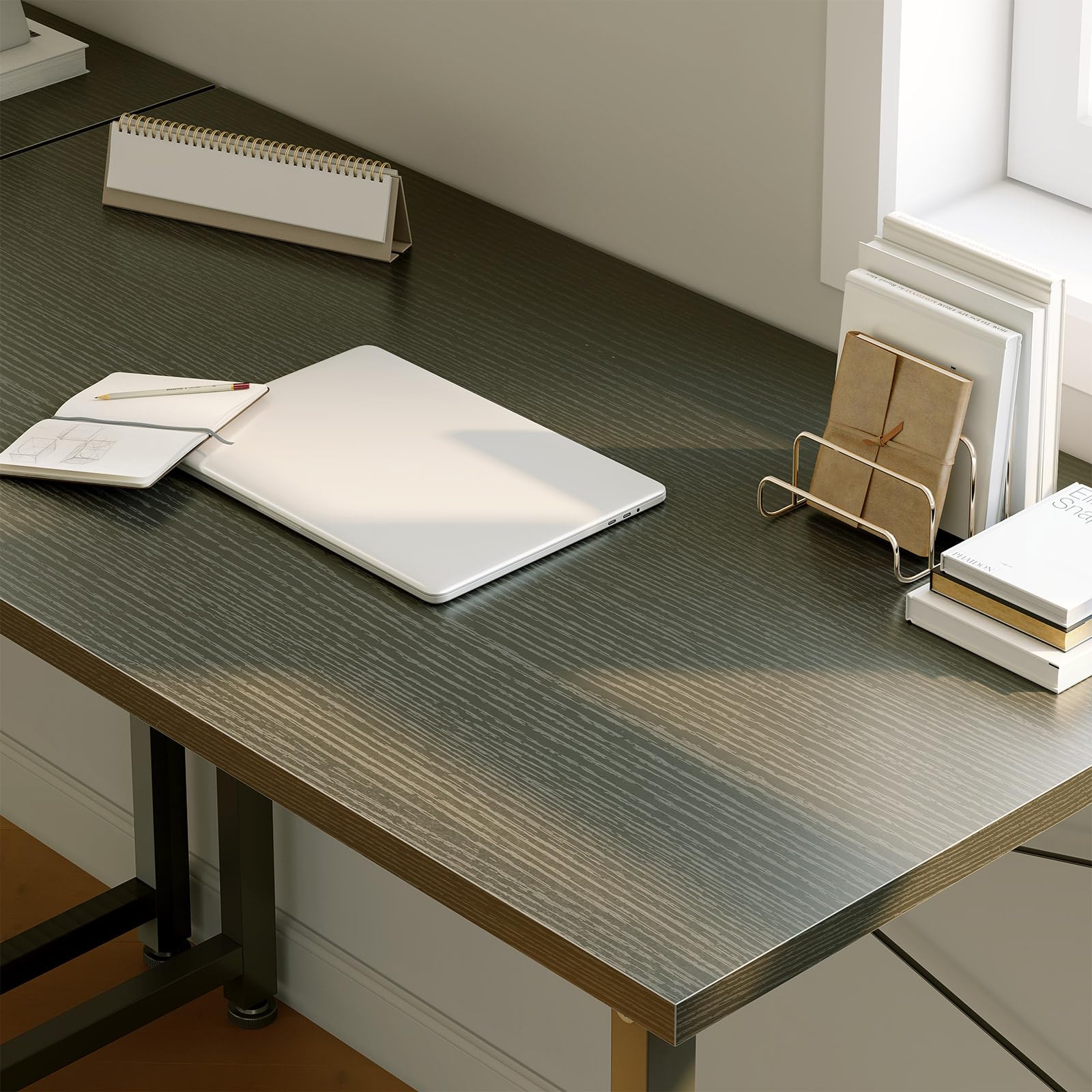 ODK Petit Bureau 100x48 cm, Bureau d'ordinateur Multifonction pour Le télétravail et Les études, Design Simple pour Chambre, Noir