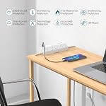 Barre d'alimentation de pince de bureau 10Ft avec 2 PD 20W USB-C, JXGUCAT Redéménageable rapide de charge de bureau de montage de bande de puissance protecteur, mince Flat Plug Extension Cord avec 6 AC Des sorties, en forme 1.8" Bord de la table, blanc