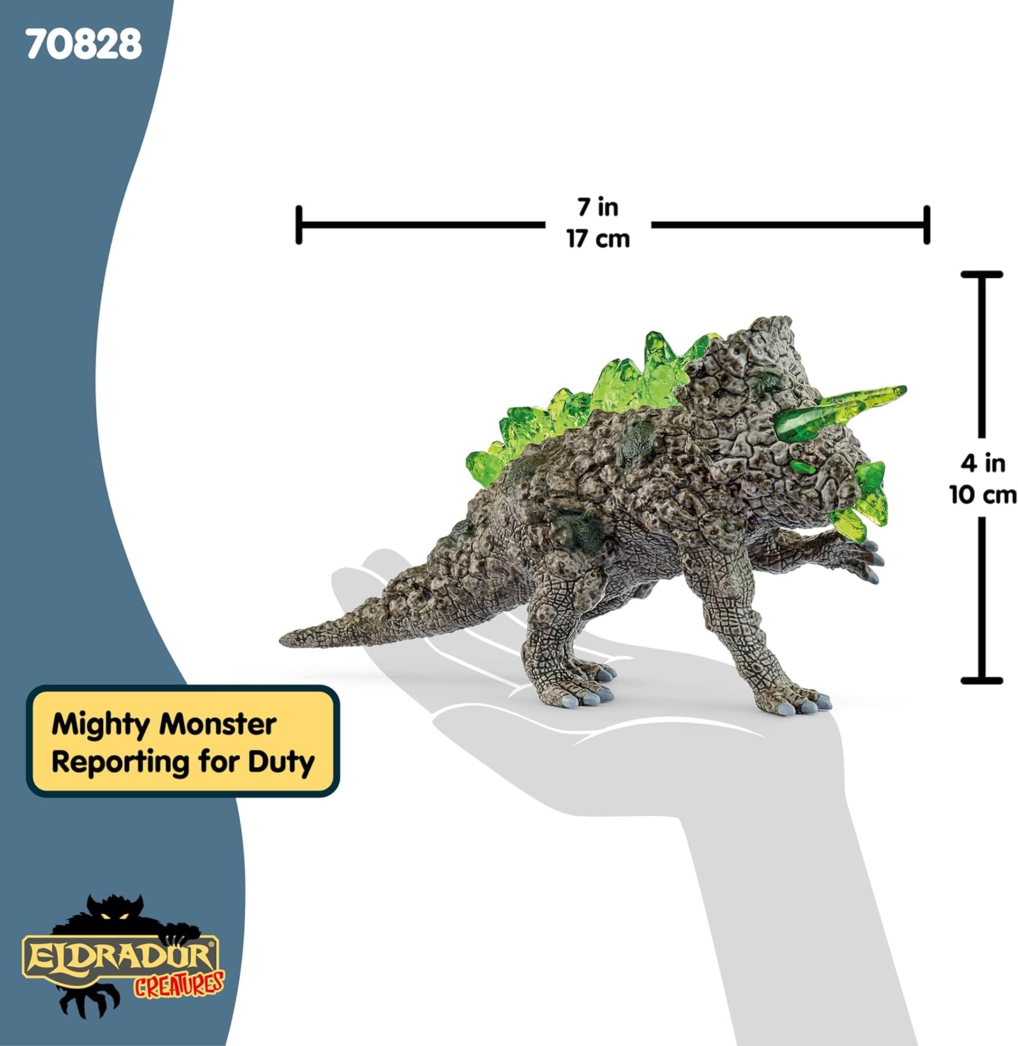 Schleich Eldrador Creatures - 6" Stone Triceratops - Cool Rock Monster Dinosaur Figure for Boys and Girls - Fun, Imaginative Play Figurine - Detailed Animal Beast Toys for Kids Ages 7+, 70828