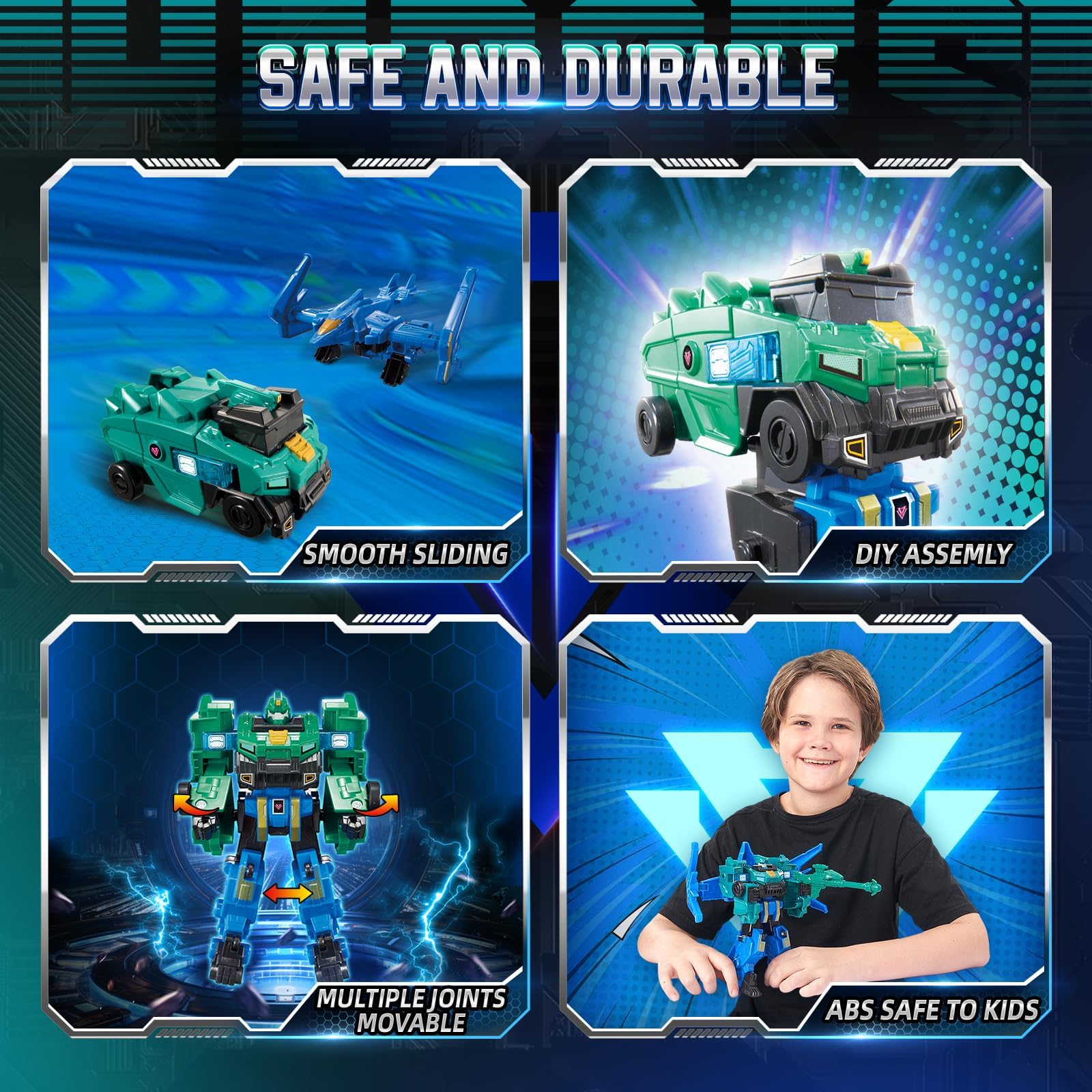 2 in 1 Stego Blast Wing Transformer 6.7 Inch Robot Toys for Kids, Wagon and Robot Transformer Toys for Boys and Girls 5 6 7 8 9 10 Years Old