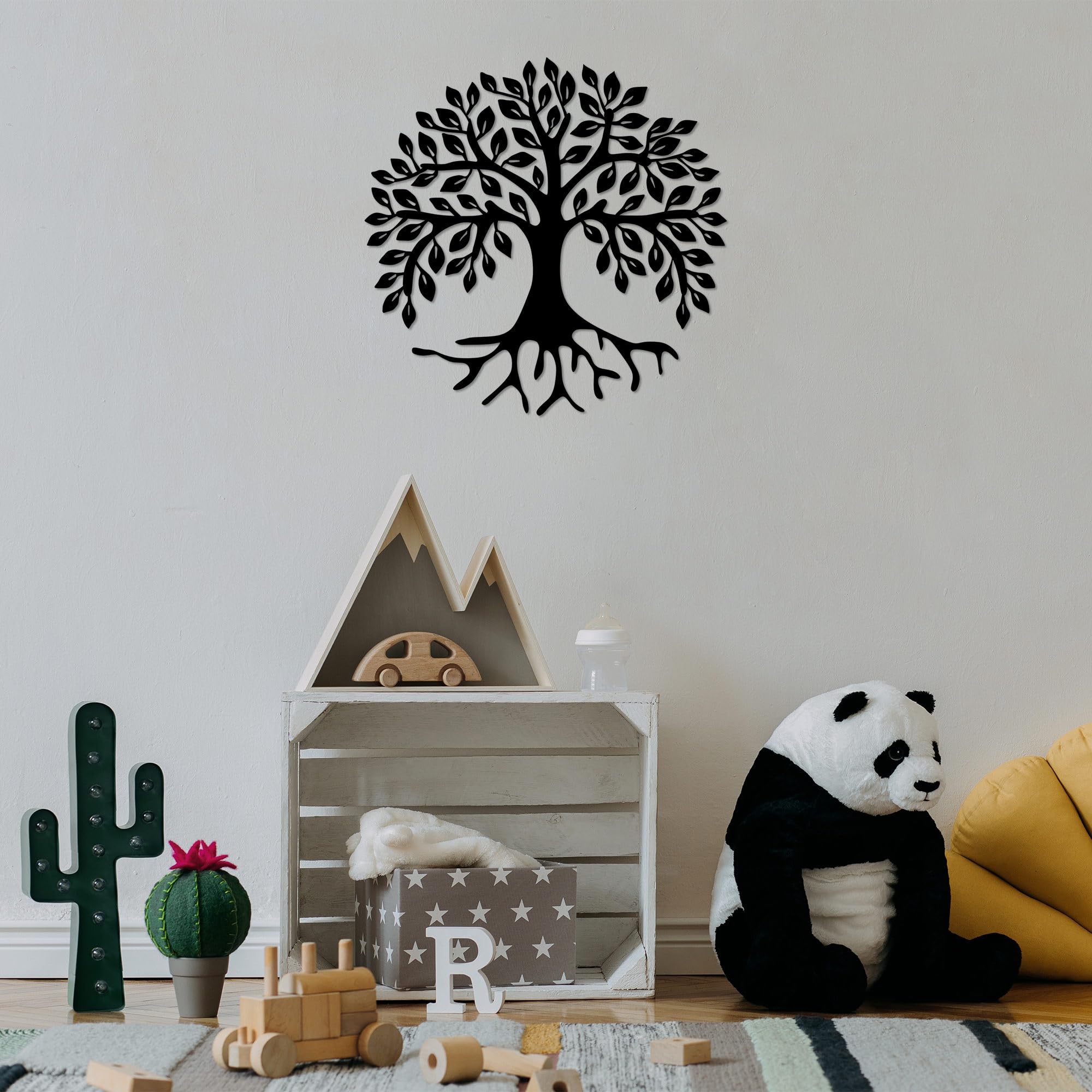 Décoration d'intérieur moderne avec l'accessoire mural en métal noir 50x50 cm