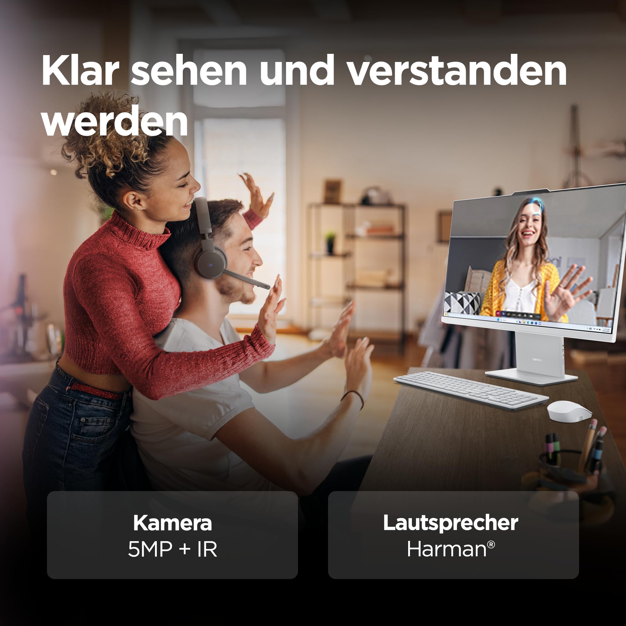 Lenovo IdeaCentre All-In-One PC | 27" QHD Display | Intel Core 9 270H | 32GB RAM | 1TB SSD | Integrierte Intel Grafik | Windows 11 | Inkl. Maus und Tastatur | Cloud Grau | 3 Monate Premium Care