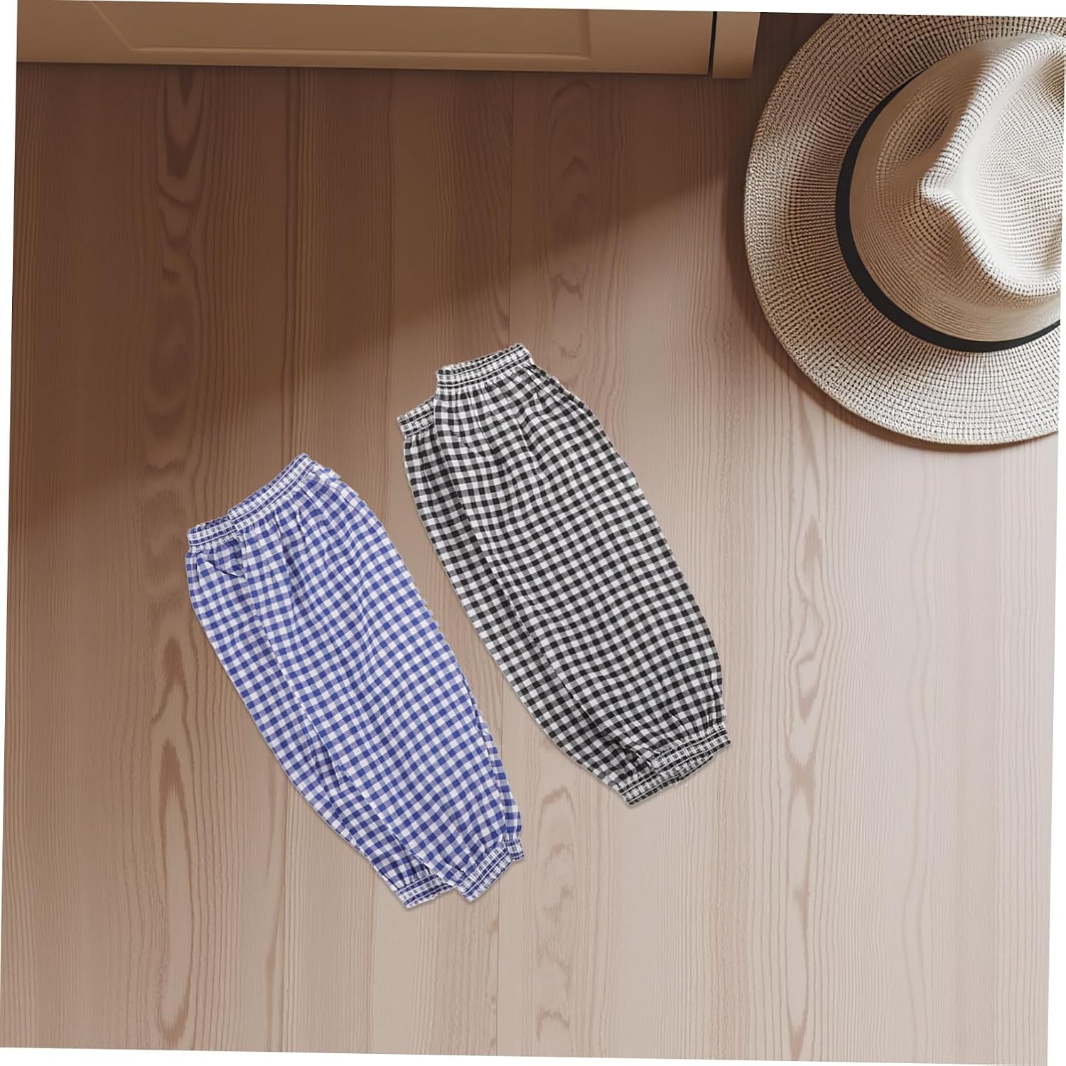 Kisangel Reusable Kitchen Arm Oversleeves for Dish Washing and Gardening, Protective Sleeve Covers, 2 Pairs Plaid Oversleeves for Cleaning and Painting