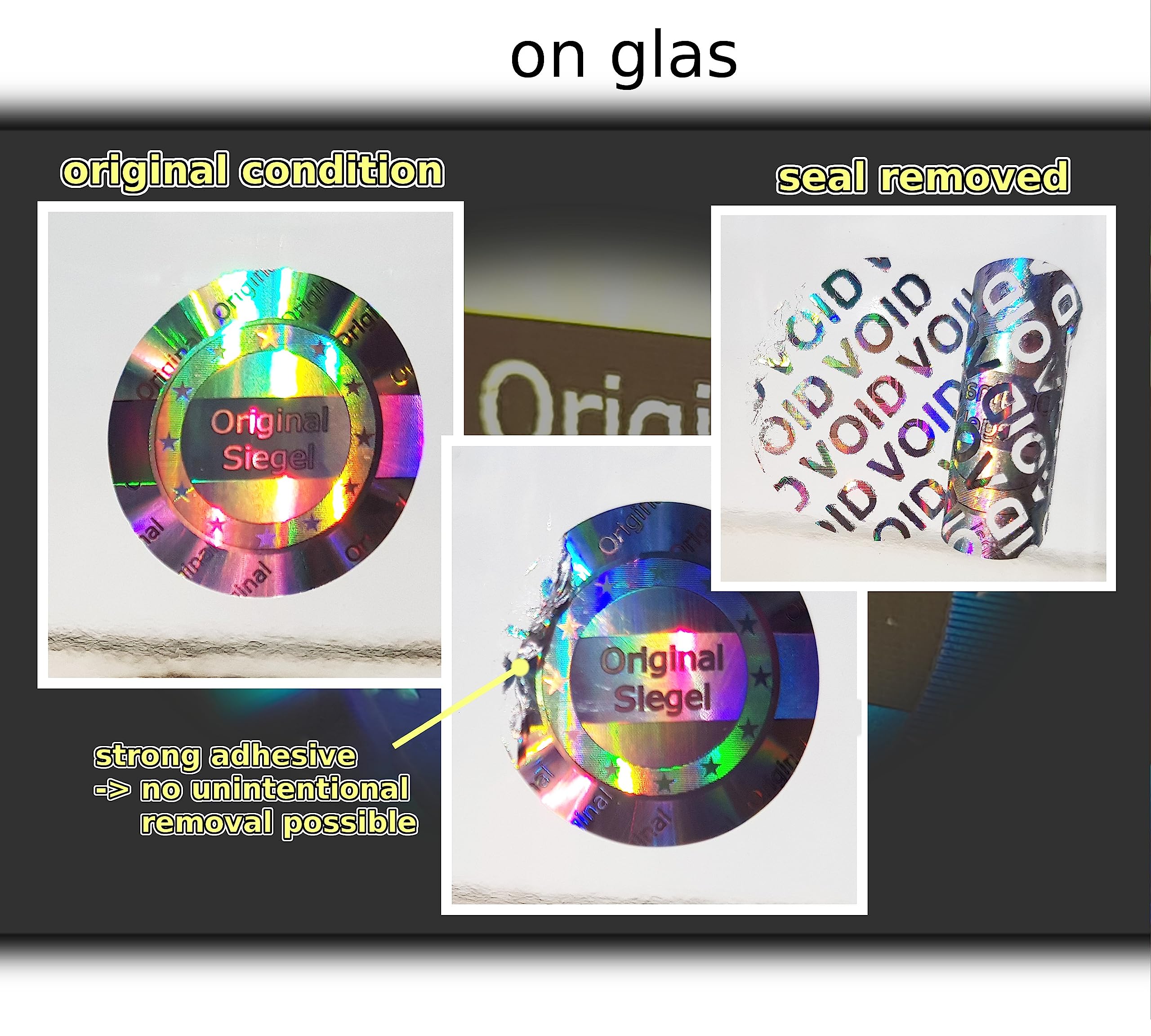 105 Étiquettes Hologramme 3D 25mm - Autocollants De Sécurité Anti-Contrefaçon - Effet Void à L'Arrachage