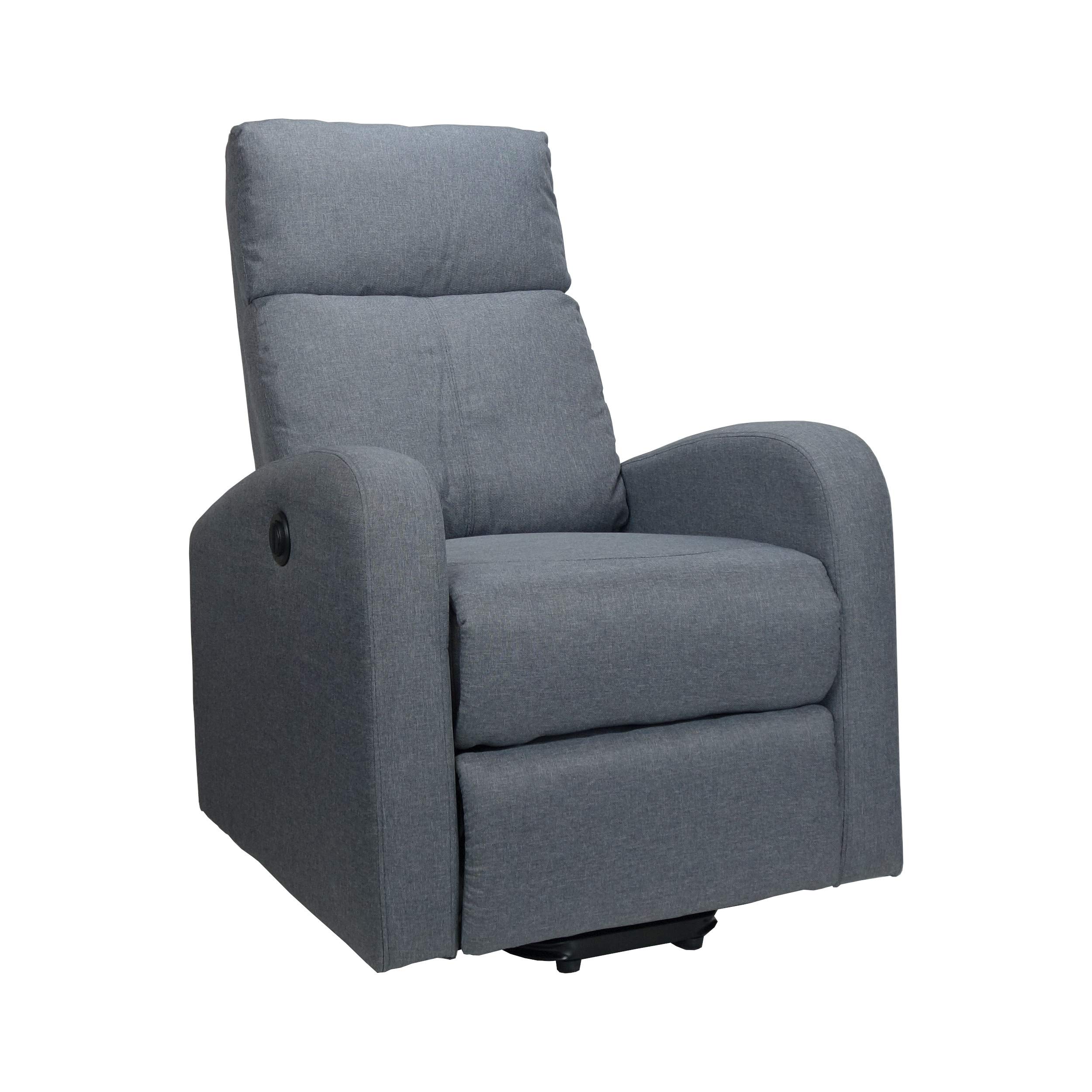 Totò Piccinni Poltrona Relax EUREKA ELETTRICA Alzapersona con Massaggi, Pulsantiera Laterale, Telecomando, Imbottita, Struttura in Legno, Ideale per Anziani (Tessuto Grigio)